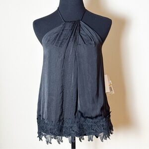 Robert Rodriguez silk satin lace tank top S